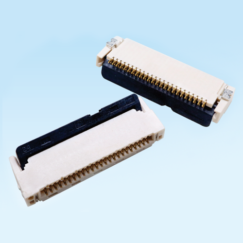 龙岗0.5mm front plug and rear lock double-sided H2.0 gold-plated FPC connector
