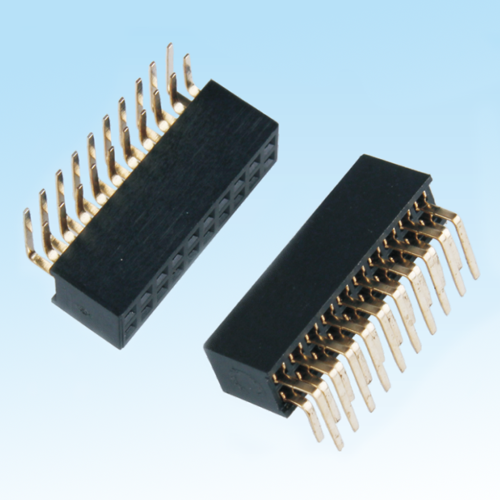 太湖Female header 1.27mm DIP double row H3.4, 4.3 bent pin connectors
