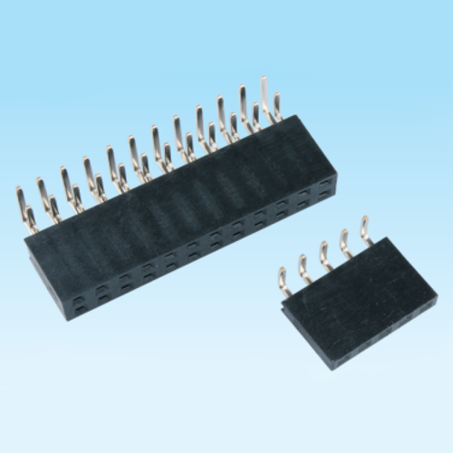 罗源Female header 2.54mm DIP single and double row H8.5 U/Y type terminal bent pin
