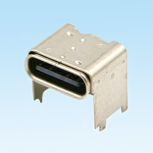 后安镇TYPE C female socket 16Pin horizontal cushion high type fixed foot plug-in
