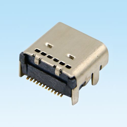 后安镇TYPE C female socket 24Pin double row SMT fixed pin plug-in
