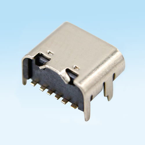 礼纪镇TYPE C female socket 6Pin horizontal four legged plug-in
