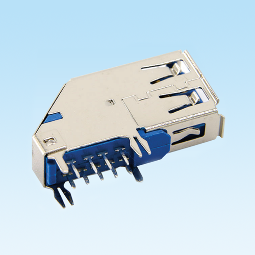 万宁USB3.0 female socket 9Pin rolled edge side insertion type
