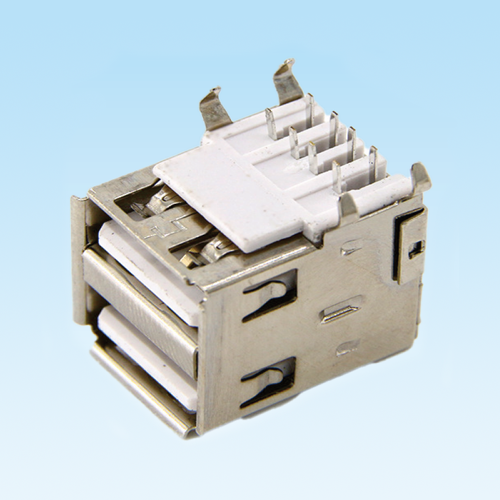 万宁USB2.0 female socket 8Pin Double layered 90 degree Bent Foot
