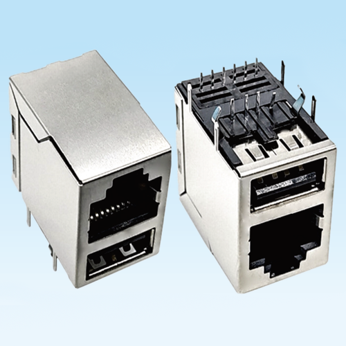 江南RJ45 100Mbps single port+USB socket combination
